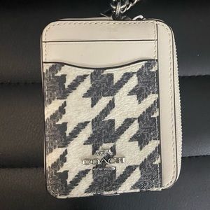 COACH Zip Card Case in Houndstooth Print